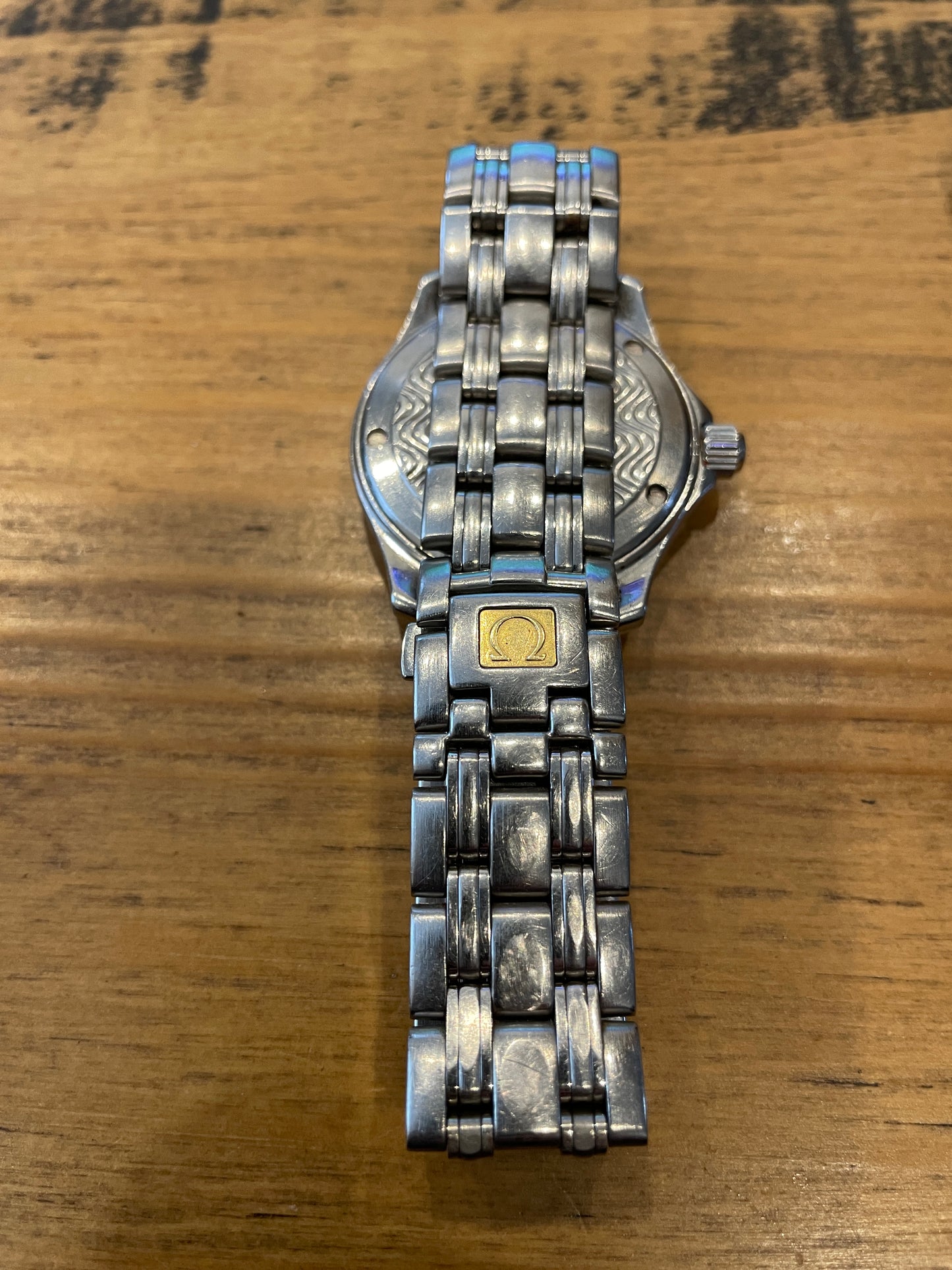 MENS OMEGA SEAMASTER 120M SS QUARTZ WATCH BLUE DIAL BOX PAPERS