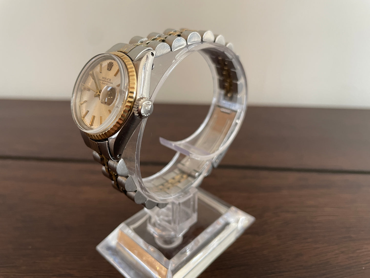 Ladies Rolex Oyster Perpetual Date 6517 Gold SS Vintage Wrist Watch