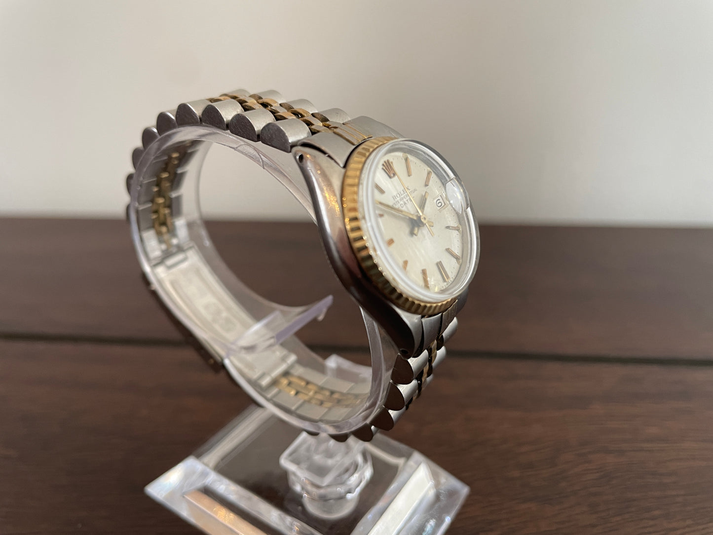 Ladies Rolex Oyster Perpetual Date 6517 Gold SS Vintage Wrist Watch